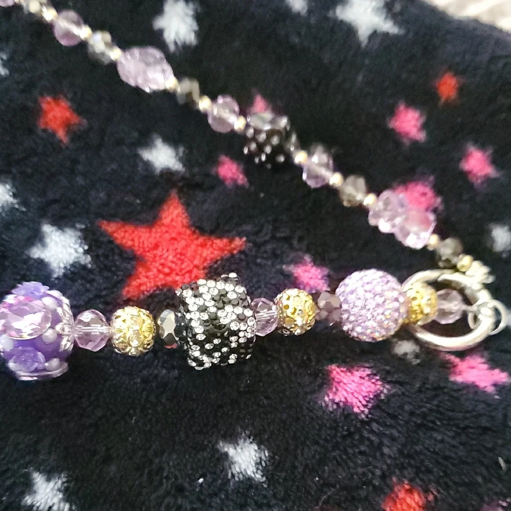 Pretty purple butterfly bag or phone chain